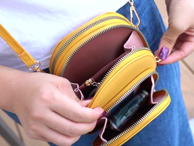 Lior Crossbody Cellphone Purse Bronze