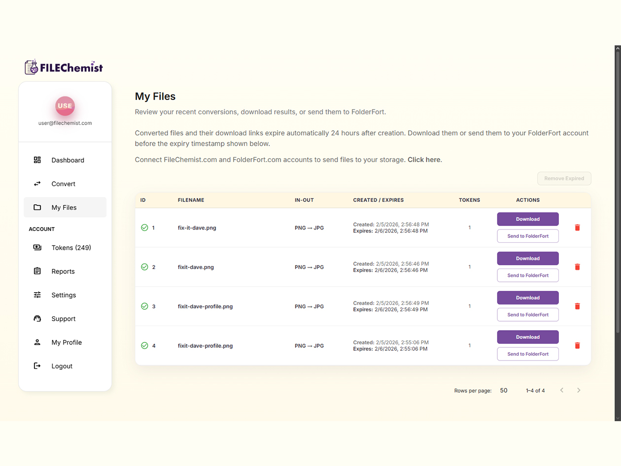 FileChemist File Conversion Tool: One-Time Purchase (5,000 Tokens)