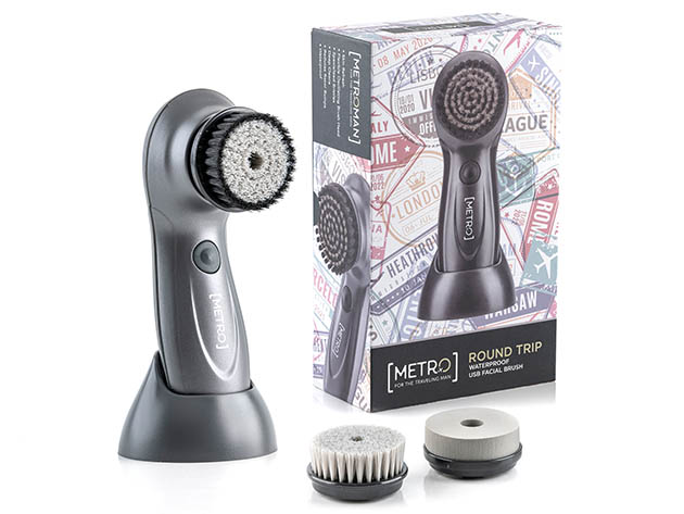 MetroMan Round Trip Waterproof USB Facial Brush