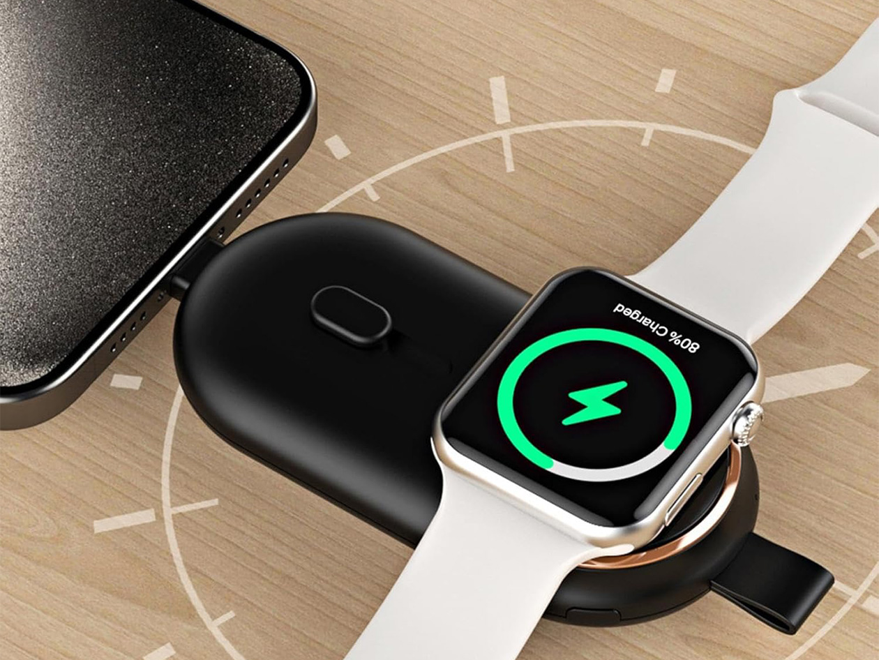 Apple Watch Charger with Built-In 2000mAh Power Bank (Black/4-Pack)