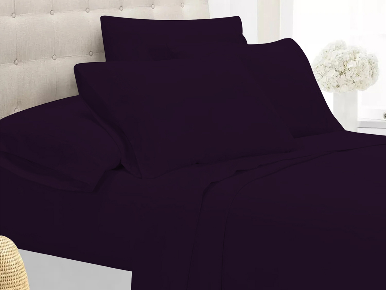 Super-Soft 1800 Series Bamboo Blend 6-Piece Sheet Set (Purple/Queen)