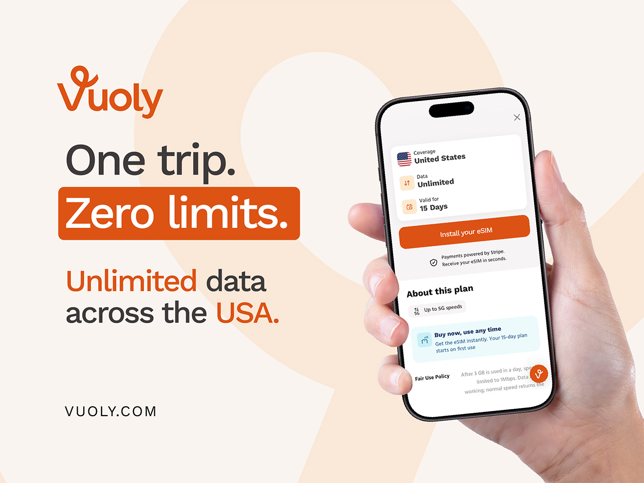 Vuoly eSim Mobile Data Plan: USA - Unlimited/15 Days