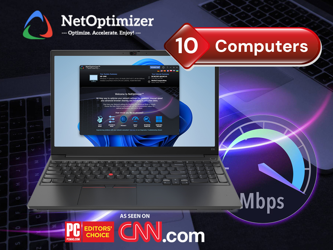 NetOptimizer Lifetime Subscription: 10 Computers