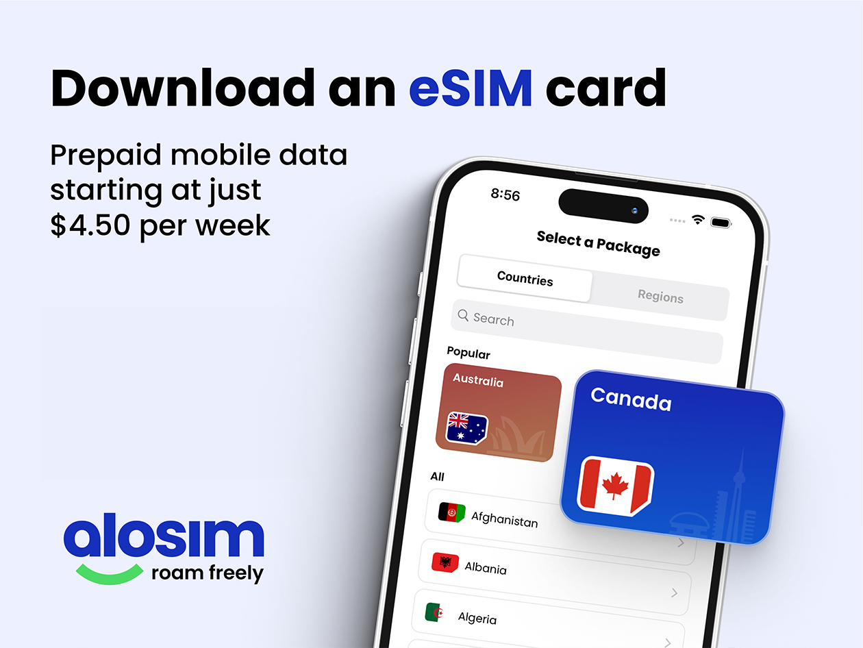 aloSIM Traveler's Mobile Data Plan: Pay $24.97 for $50 Credit