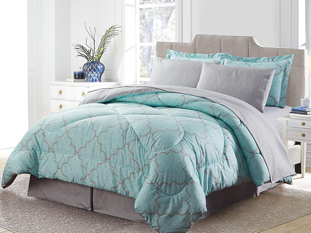 Bibb Home 8-Piece Down Alternative Comforter Set