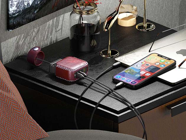 100W USB-C 4-Port GaN Charger (Maroon Red)