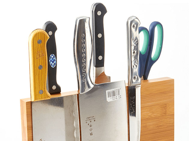 Magnetic Bamboo Multi-Function Knife Holder