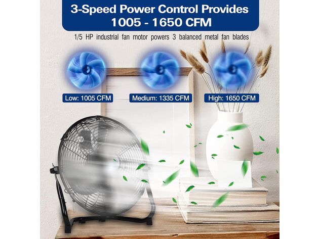 14" High Velocity Heavy Duty Metal Misting Fan with Misting Kit