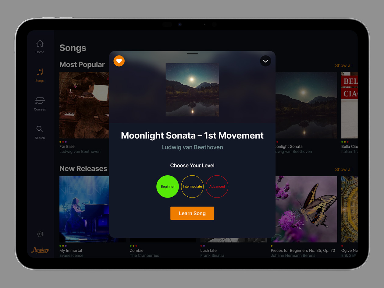 flowkey Piano Learning App: Classic Plan (5-Year Subscription)
