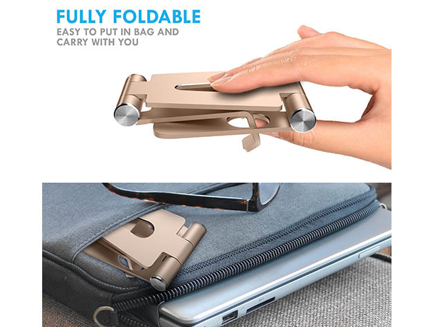 U-Rise Foldable Aluminum Desktop Phone Stand (Gold)
