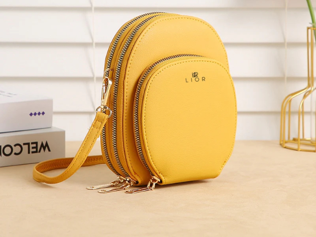 Lior Crossbody Cellphone Purse Yellow