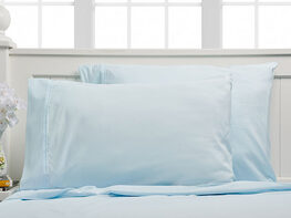 Bamboo 4-Piece Chevron Embossed Sheets (Aqua/Queen)