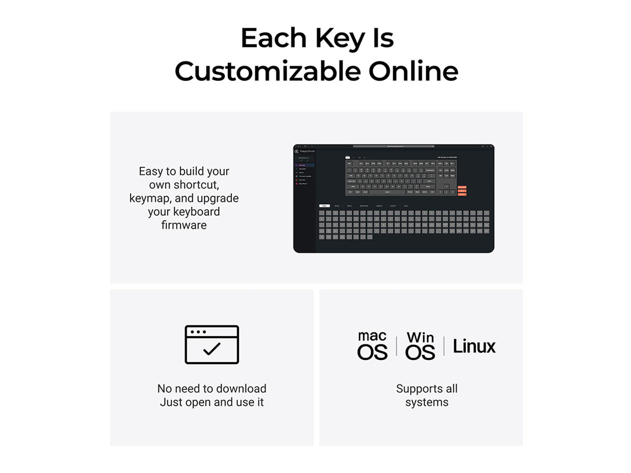K8 QMK Wireless Mechanical Keyboard RGB Backlight (Hot-Swappable)