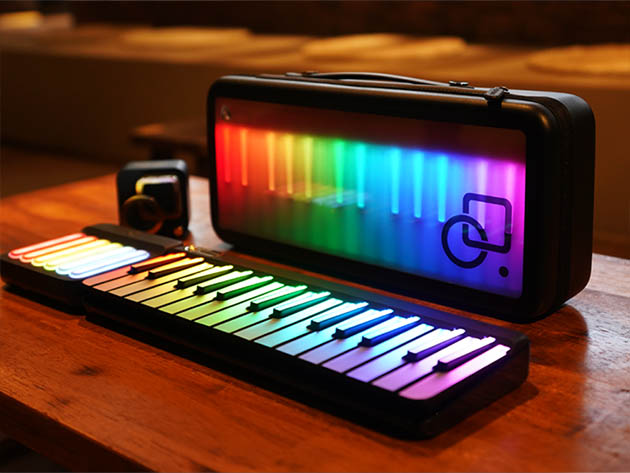 PopuPiano Smart Portable Keyboard Piano with Chord Pad (White)