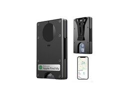 Slim RFID Wallet with AirTag Holder (Black)