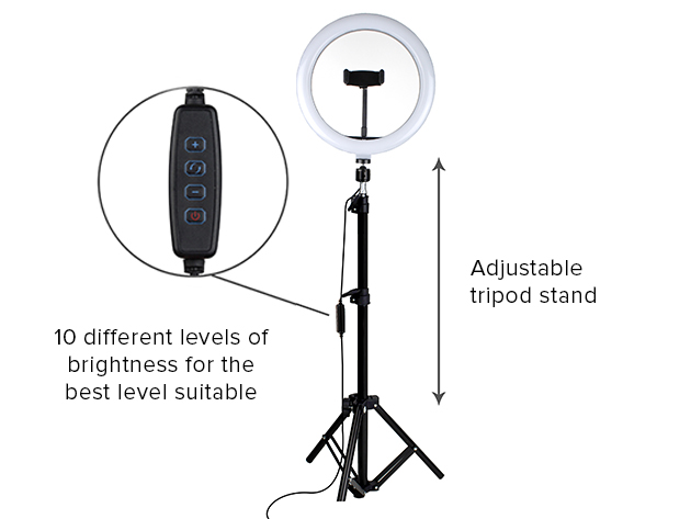 U-STREAM Home Streaming Studio with 10" Ring Light & Tripod