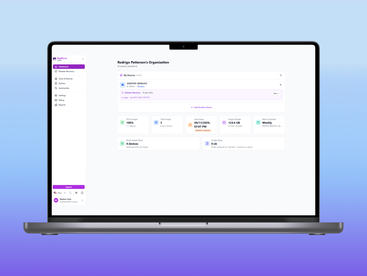 BigMind Disaster Recovery Plus Plan: Lifetime Subscription