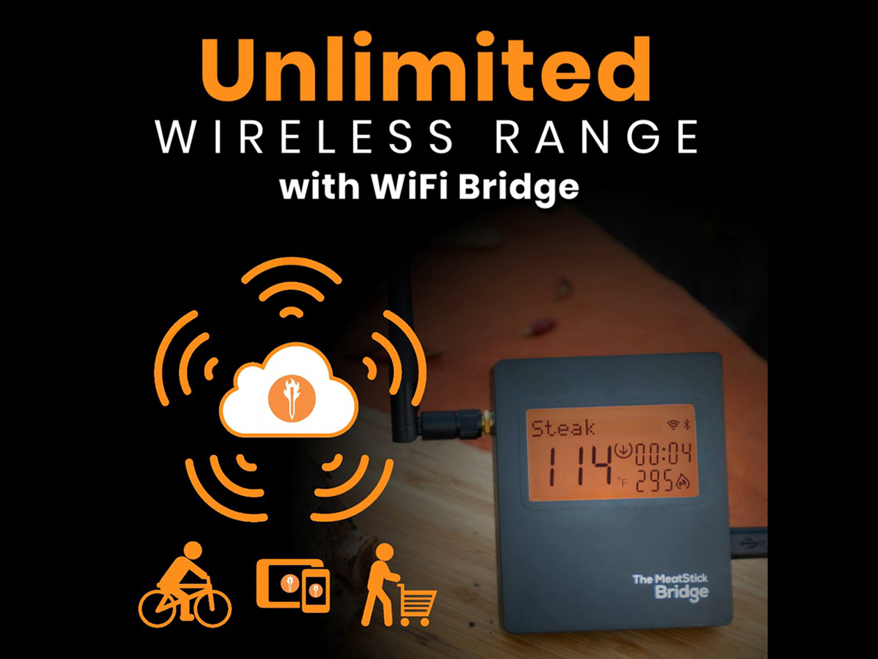 MeatStick X WiFi Travel Kit with Unlimited Range Wireless Meat Thermometer & Carrying Case