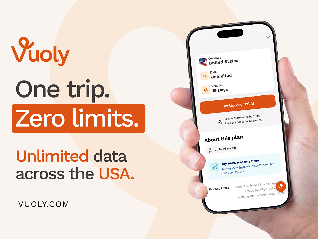 Vuoly eSim Mobile Data Plan: USA - Unlimited/15 Days