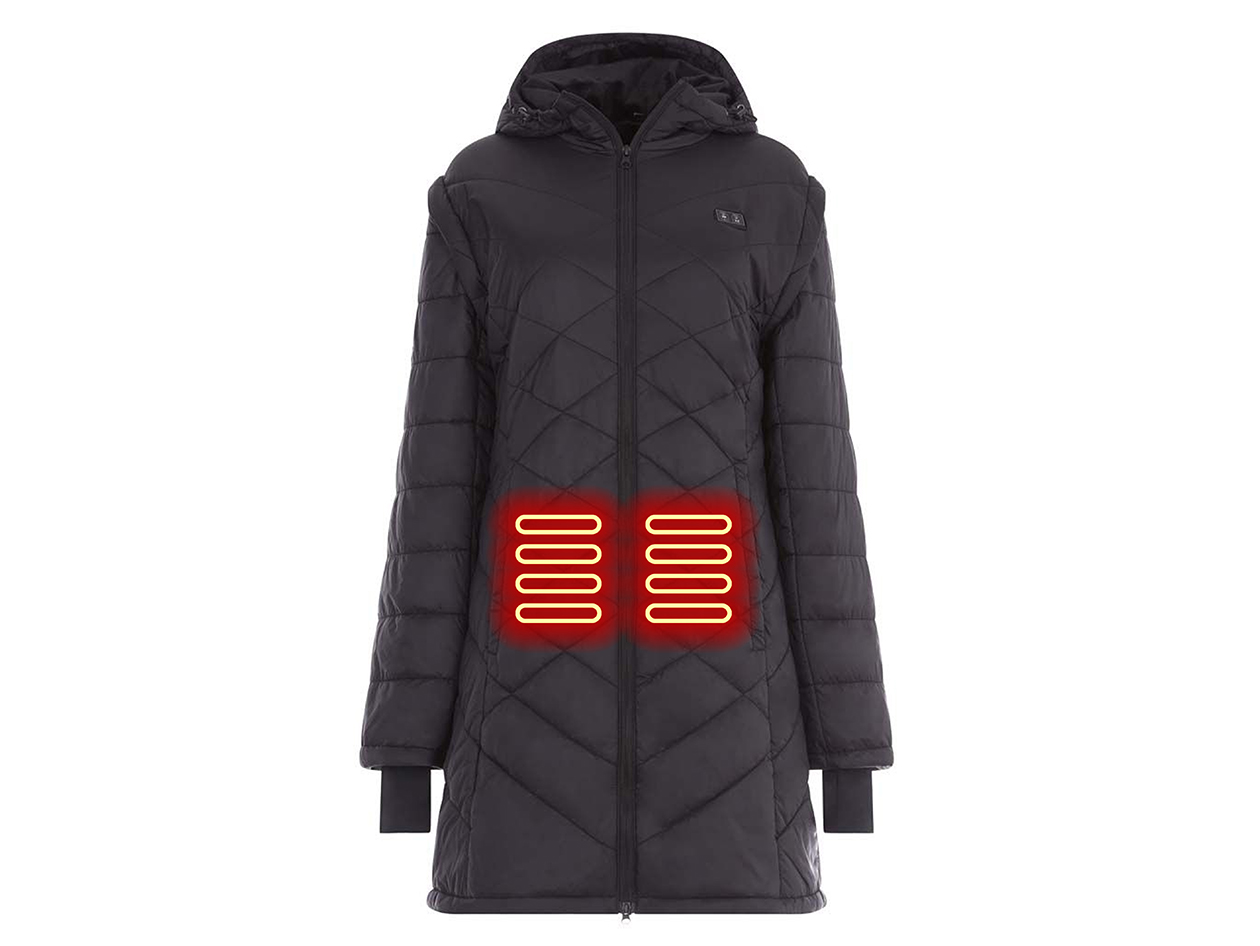 Women's Helios Hybrid Heated Coat with Power Bank (Black/2XL)