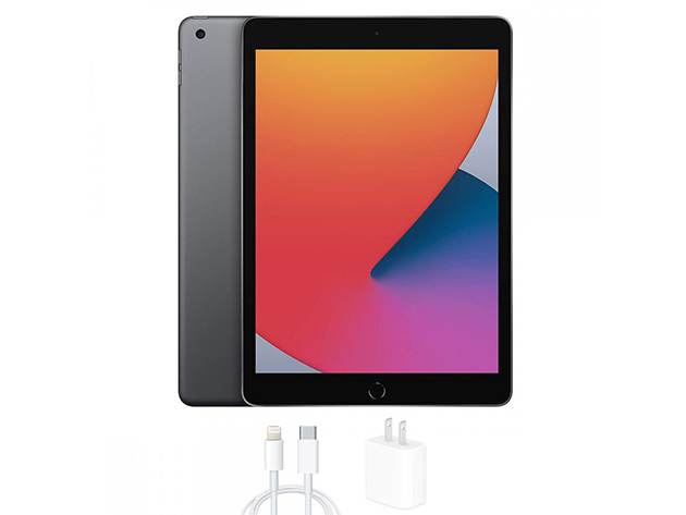 Apple iPad (2020) 8th Gen 128GB Wi-Fi Space Gray (Refurbished) + Beats Flex Headphones