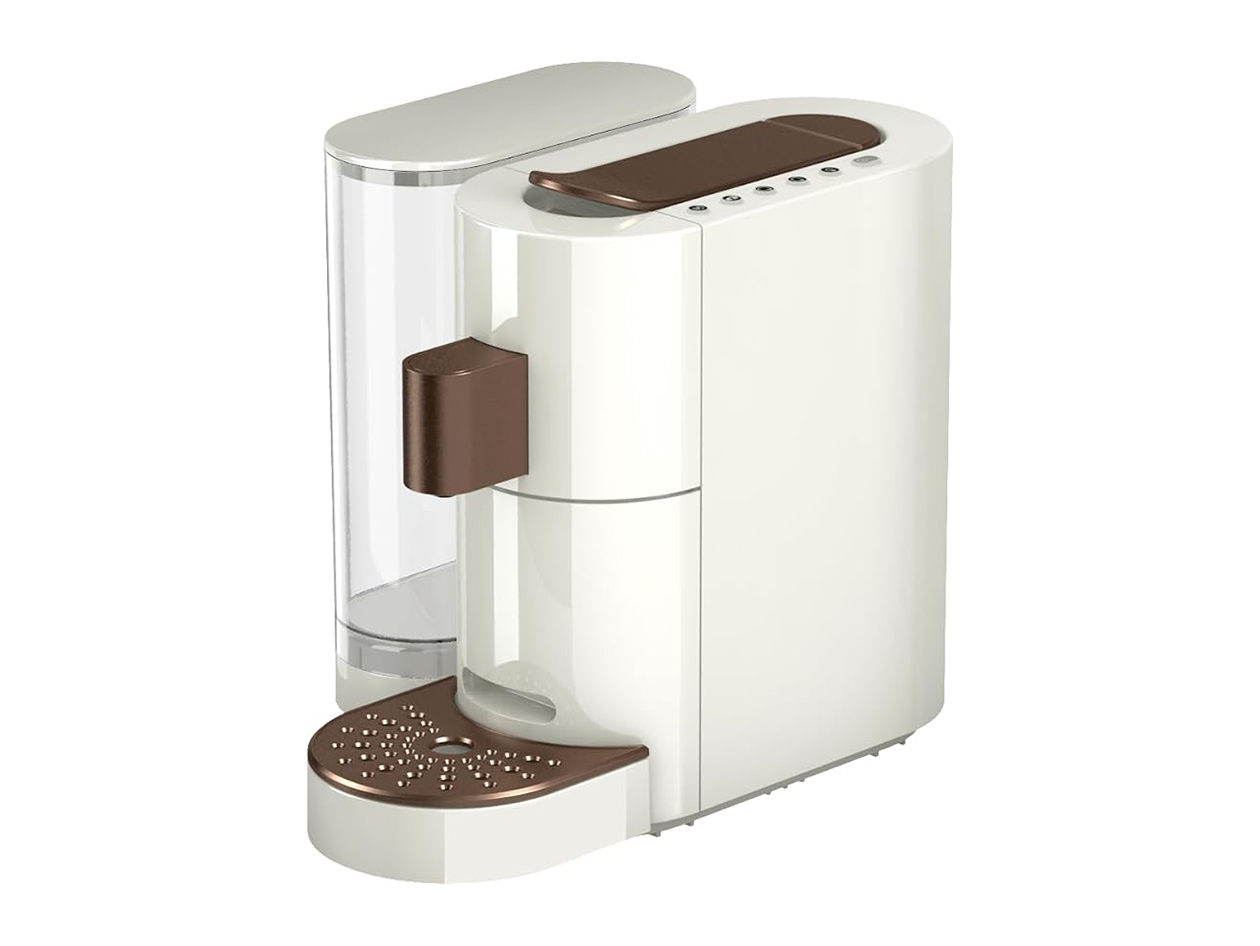 K-FEE Twins II Single Serve Coffee, Espresso, Milk Machine - White/Bronze