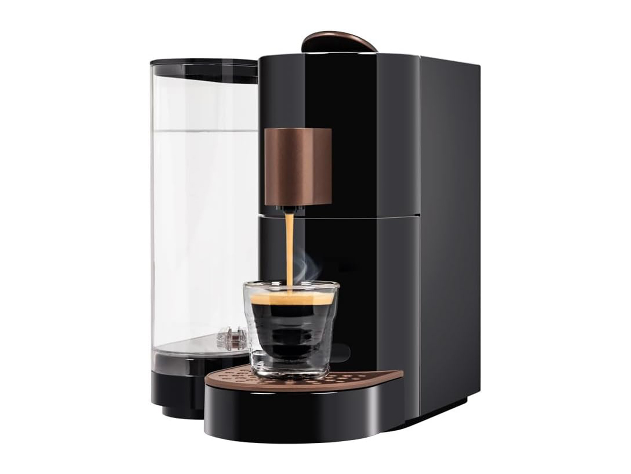 K-FEE Twins II Single Serve Coffee, Espresso, Milk Machine - Black/Copper