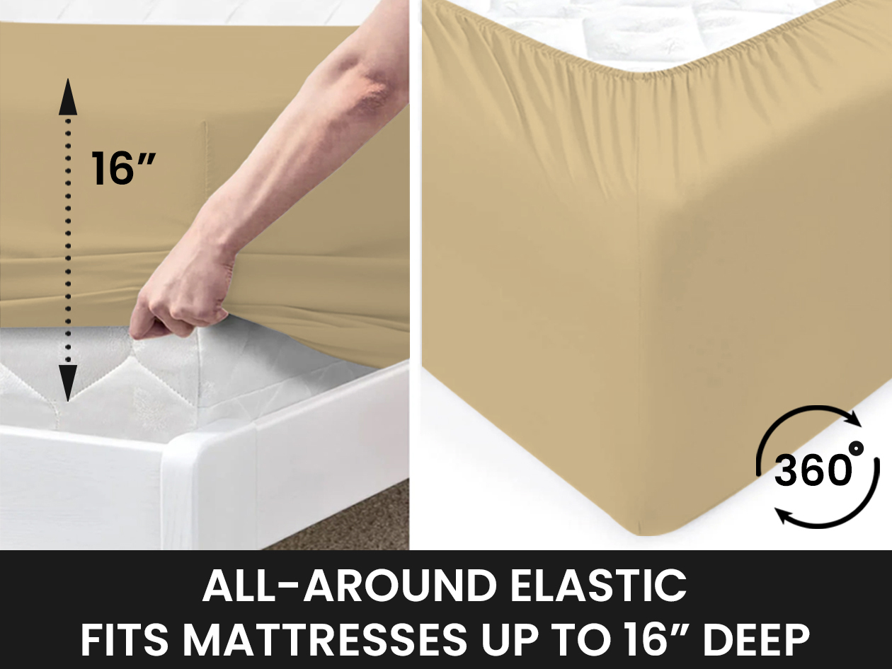 Super-Soft 1800 Series Bamboo Blend 6-Piece Sheet Set (Khaki/King)