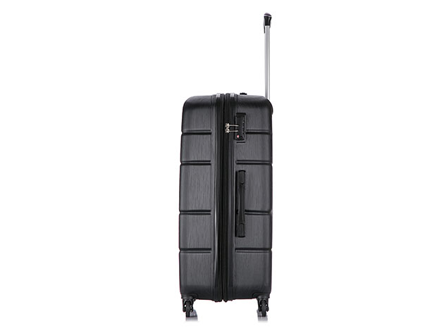 DUKAP Rodez Lightweight Hardside 3-Piece Set (20"/24"/28", Black)