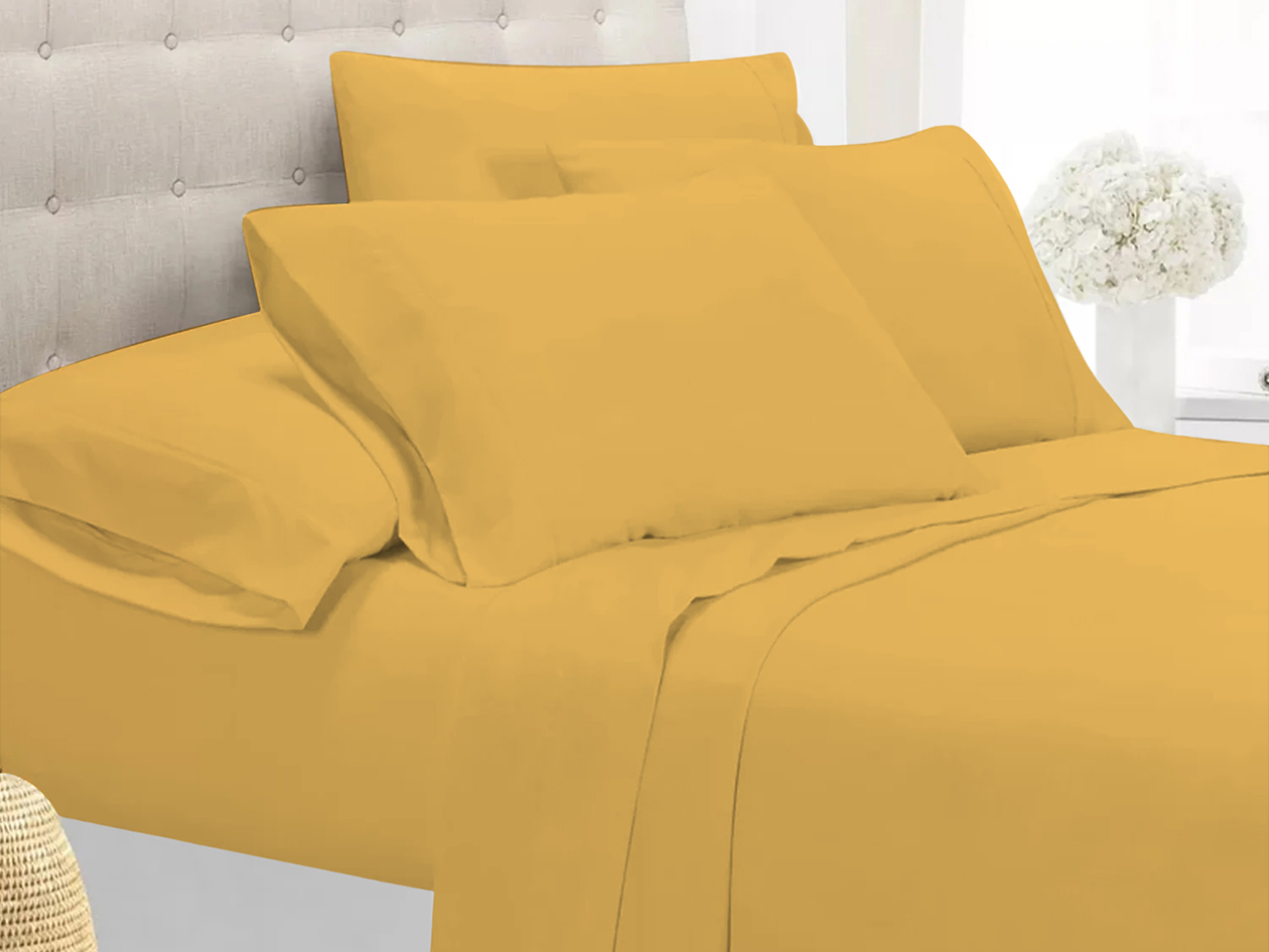 Super-Soft 1800 Series Bamboo Blend 6-Piece Sheet Set (Gold/Queen)
