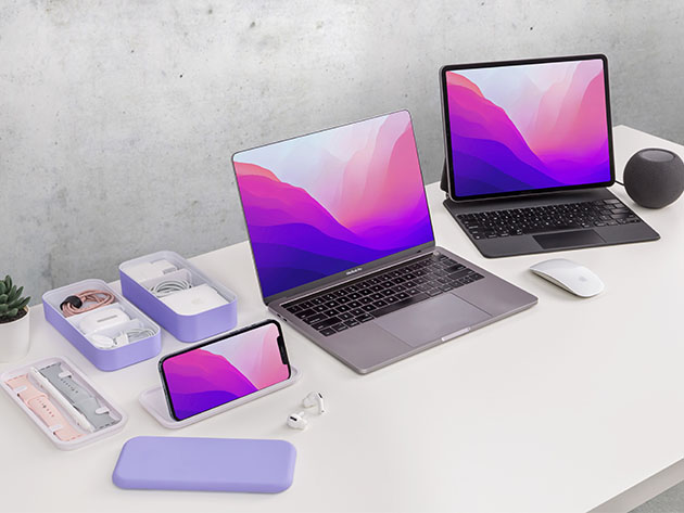 BentoStack Tech Accessory Organizer (Purple)