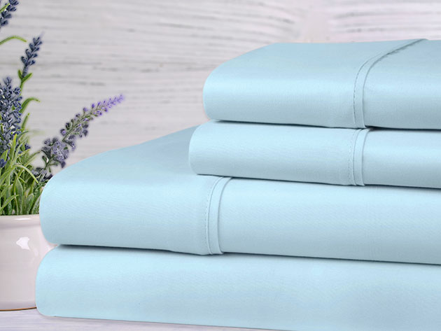 Bamboo 4-Piece Lavender Scented Sheet Set (Aqua/Twin)