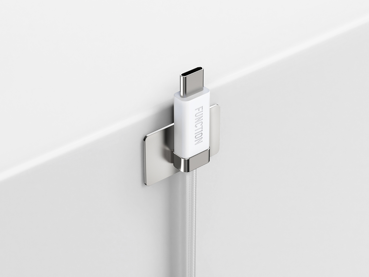 Stay Cable: 1M USB-C Charging Cable with Magnetic Connector (3-Pack/White)