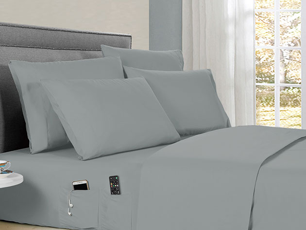 Kathy Ireland 6-Piece Smart Sheet Set (Silver/Full)