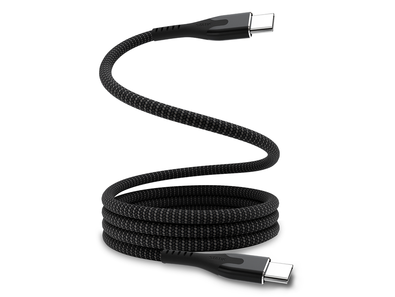 Statik® MagStack™ Pro 6ft USB-C Tangle-Free Magnetic 100W Fast Charge Cables