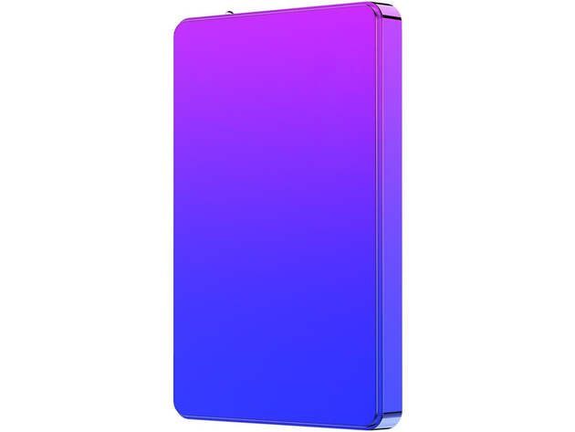 Slim Portable USB 3.0 External Hard Drive - 500GB (Purple/Blue Gradient)
