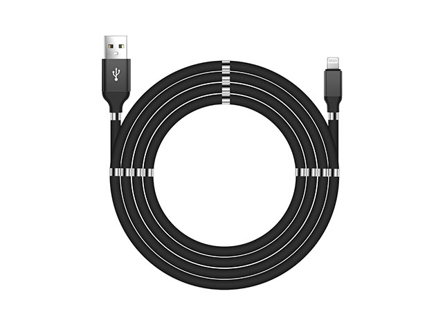 Aduro Fidget Magnetic Self-Winding Lightning Cable (6Ft/Black)