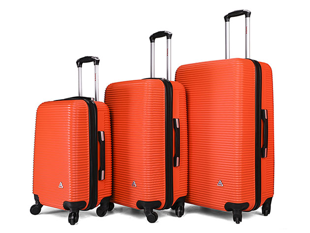 InUSA Royal Lightweight Hardside 3-Piece Set (20"/24"/28", Orange)