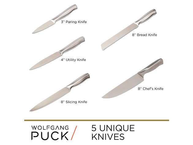 Wolfgang Puck 6-Piece Knife Set with Knife Block