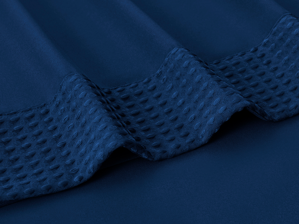 4-Piece Bamboo Blend Waffle Hem Sheet Set (Navy/King)