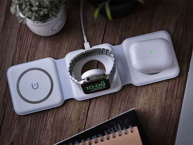 MagStack Foldable 3-in-1 Wireless Charging Station with Floating Stand