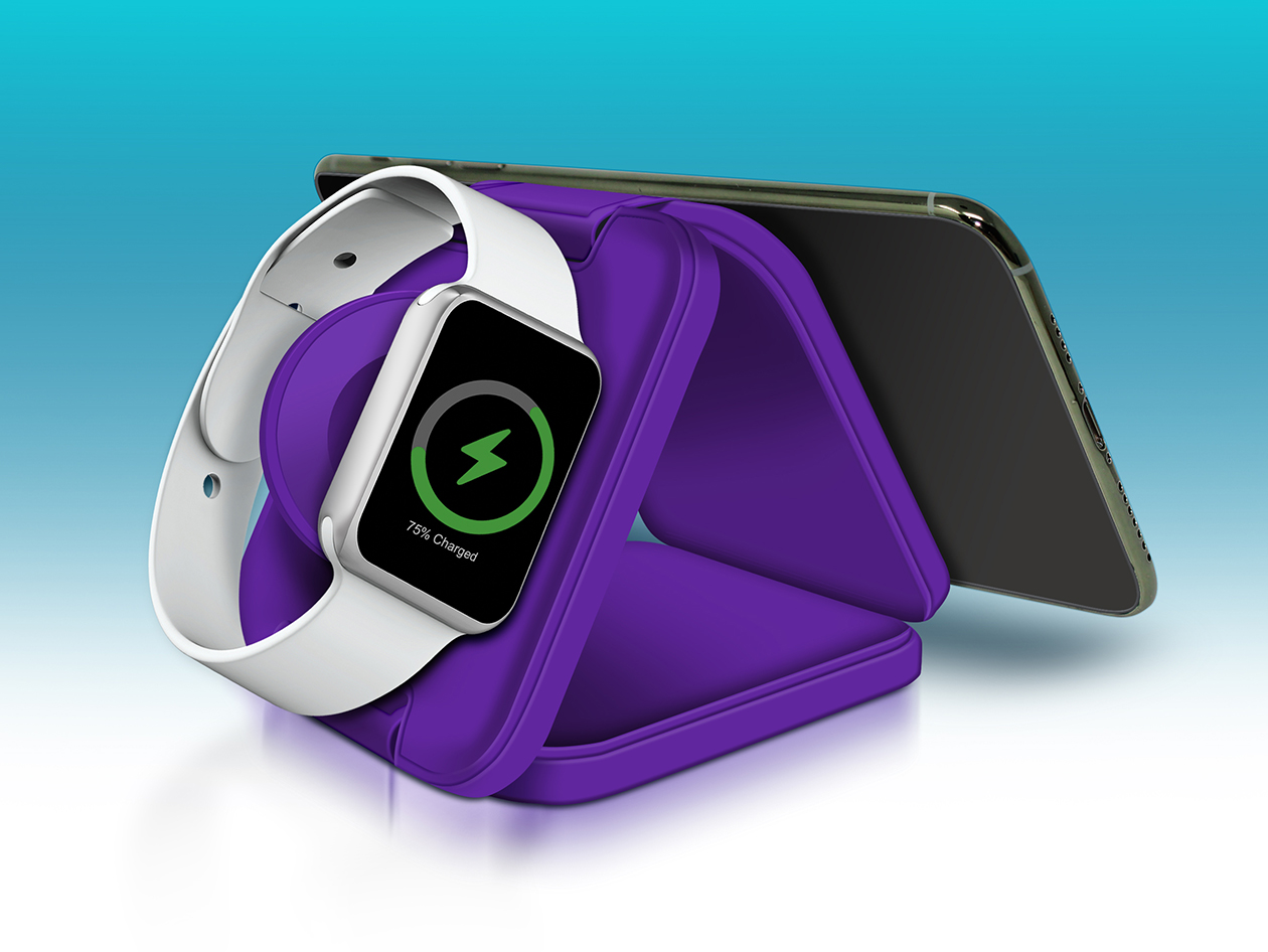 PowerUp Trinity 3-in-1 Charging Station (Purple)