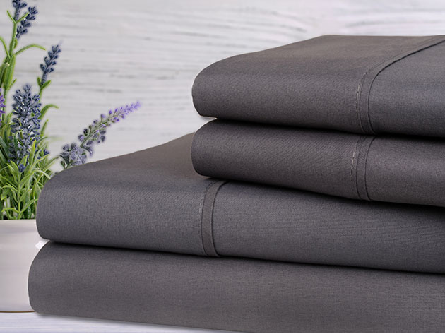 Bamboo 4-Piece Lavender Scented Sheet Set (Grey/Twin)