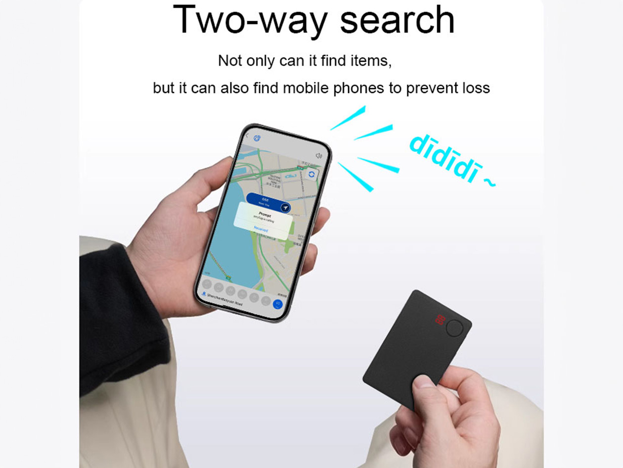 Slim GPS Tracker Card for Android & Apple Find My