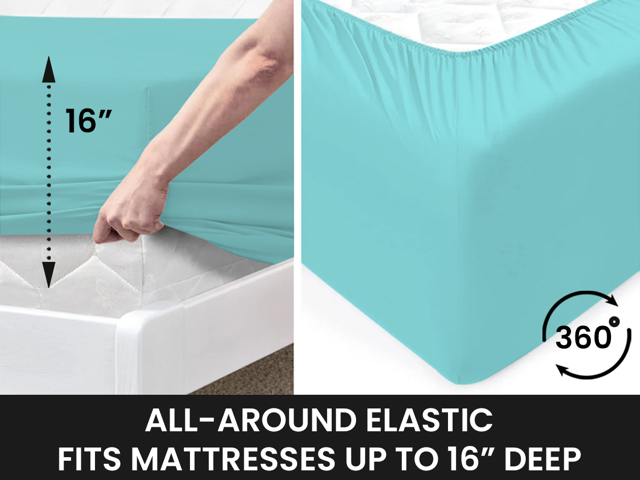 Super-Soft 1800 Series Bamboo Blend 6-Piece Sheet Set (Light Blue/King)