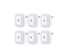 LED Plug-in Night Light Lamp with Smart Sensor (6-Pack)