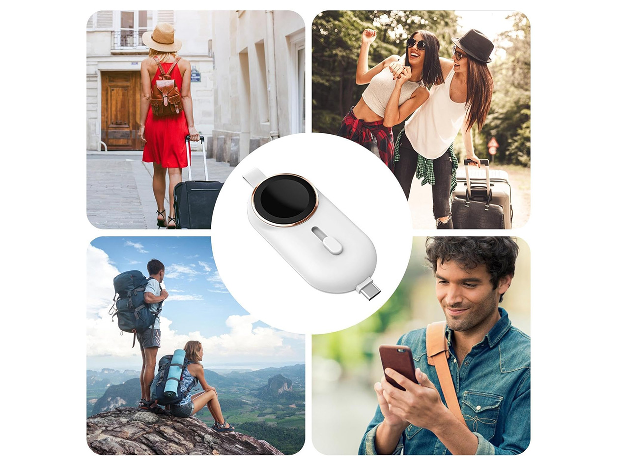 Apple Watch Charger with 2000mAh Power Bank (White/2-Pack)