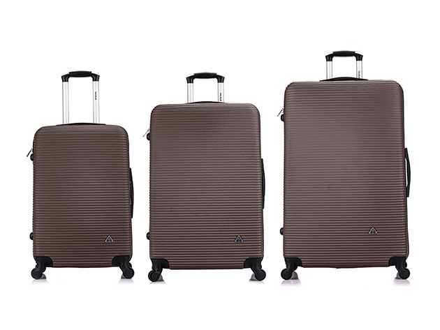 InUSA Royal Lightweight Hardside 3-Piece Set (20"/24"/28", Brown)