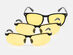 Hawk Eye Anti-Glare Glasses (2 Classic & 1 Modern)