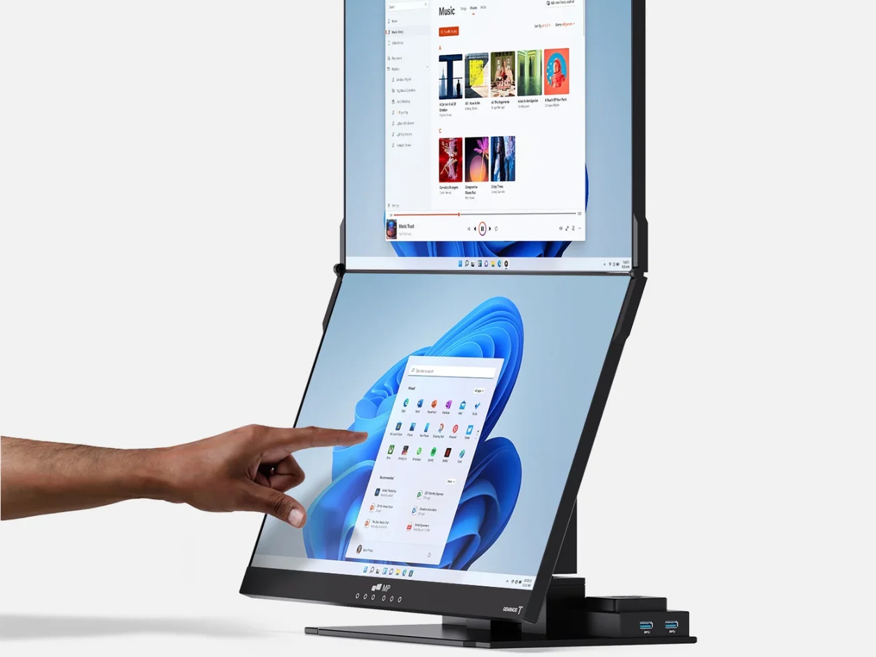 Geminos X 1440p Stacked Dual 24" Touchscreen Desktop Monitors